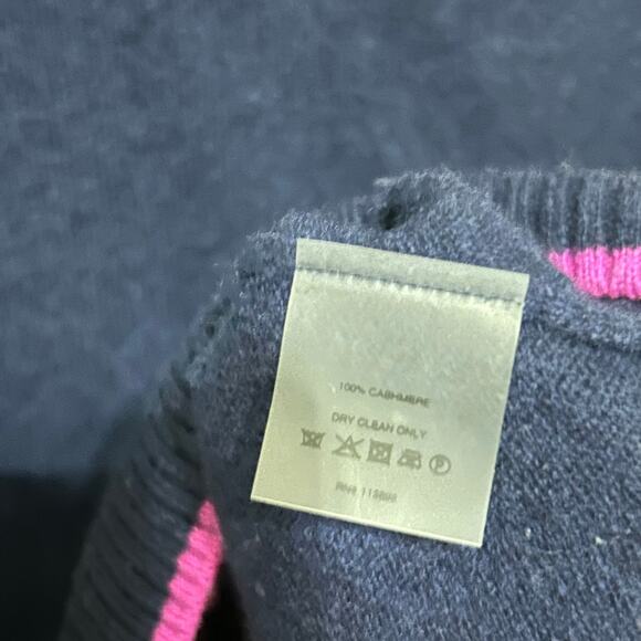 Margaret O'Leary Cashmere Sweater Size XS Blue Pullover Preppy Luxury Capsule - Picture 6 of 9